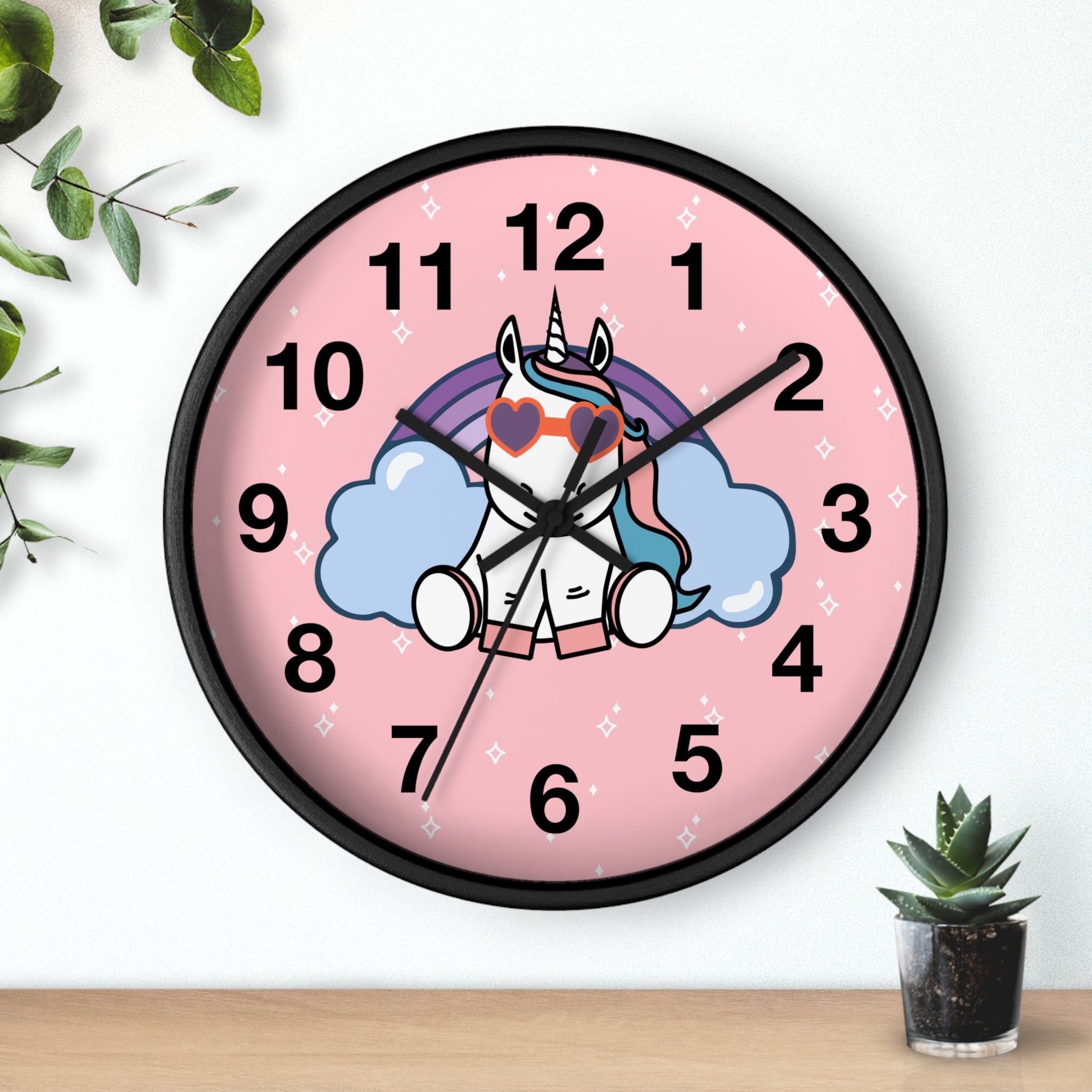 Unicorn Rainbow Wall Clock, Magical Fantasy Decor, Cute Kids Room Clock, Colorful Nursery Art, Unique Gift for Unicorn Lover