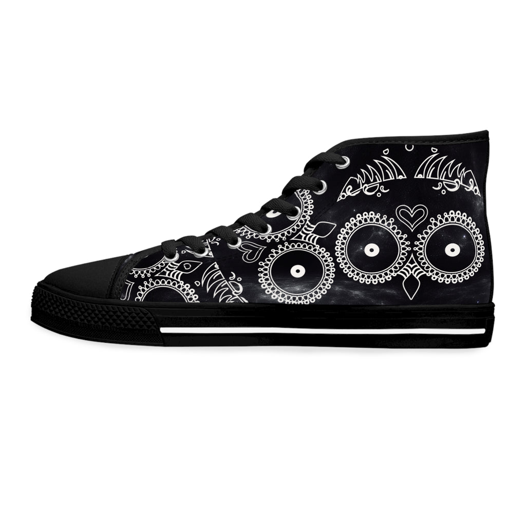 Skulls Women's High Top Sneakers - Gothic Punk Shoes