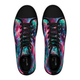 Neon Space High Top Sneakers, Galaxy Print Shoes, Outer Space Sneaker, Women's Fashion Footwear, Trendy Astro Sneaks