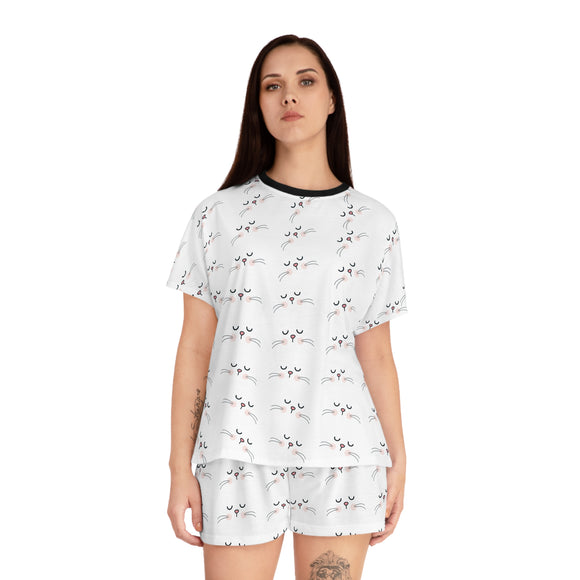 Sleepy Whiskers Pajama Set - Cute Pajama Set for Women - Short Pajamas - Sleepwear Set