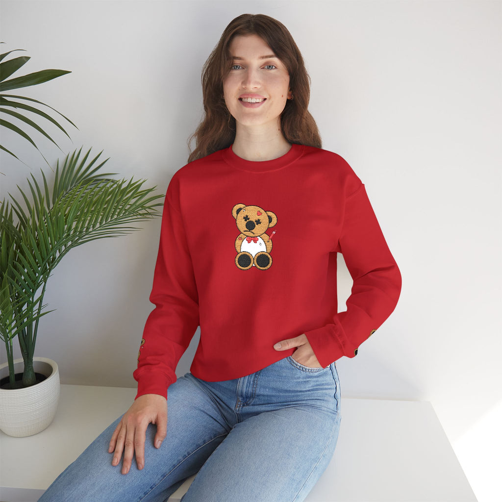 Embroidered Little Teddy Bear Crewneck Sweatshirt