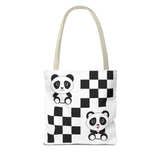 Kawaii Pandas Chessboard Tote Bag