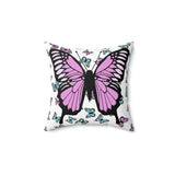 Butterfly Pink Spun Polyester Square Pillow