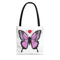 Pink Butterfly Tote Bag - Feminine Floral Design