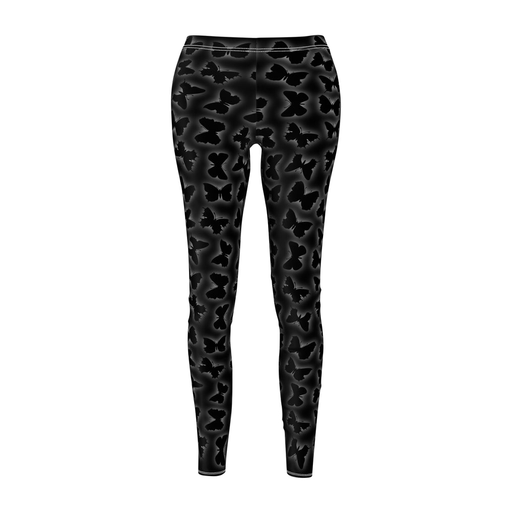 Glowing Butterflies Leggings, Women's Casual Pants, Yoga Tights, Stretchy Workout Bottoms, Butterfly Print Leggings