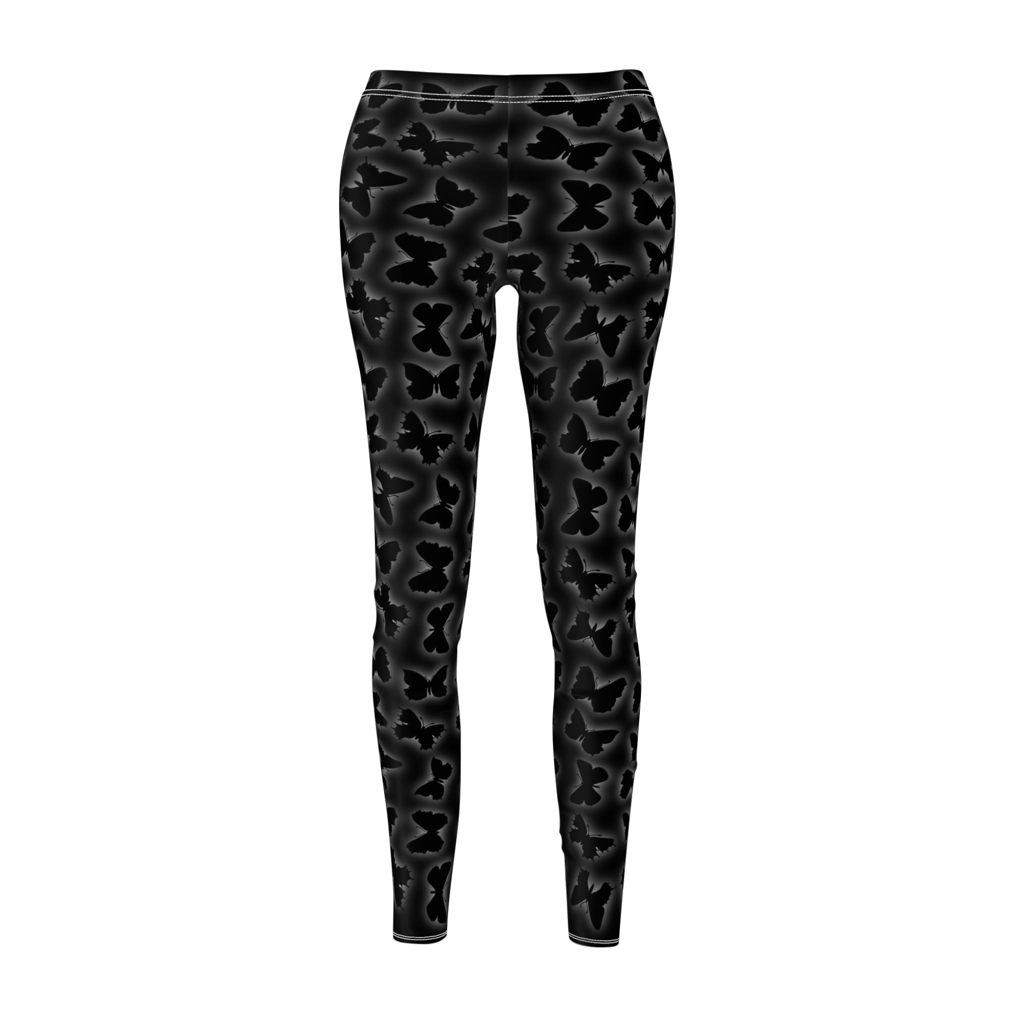 Glowing Butterflies Leggings, Women's Casual Pants, Yoga Tights, Stretchy Workout Bottoms, Butterfly Print Leggings
