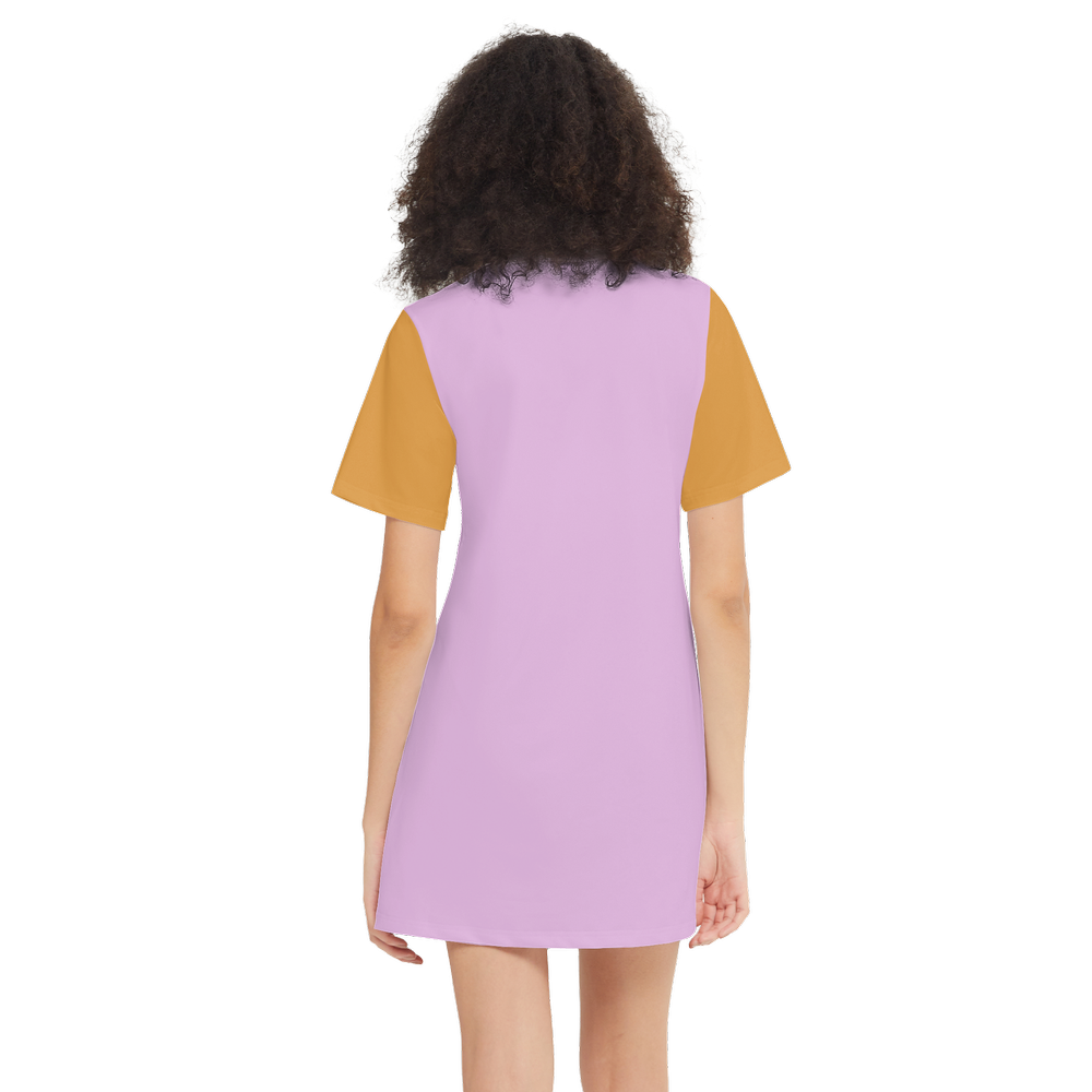 Kawaii Lion Short-Sleeve T-Shirt Dress-Heavyweight 225g