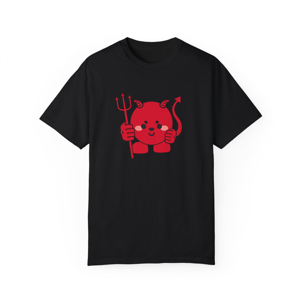 Kawaii Devil Shirt, Cute Demon Garment-Dyed T-shirt, Pastel Grunge Top, Harajuku Inspired Clothing