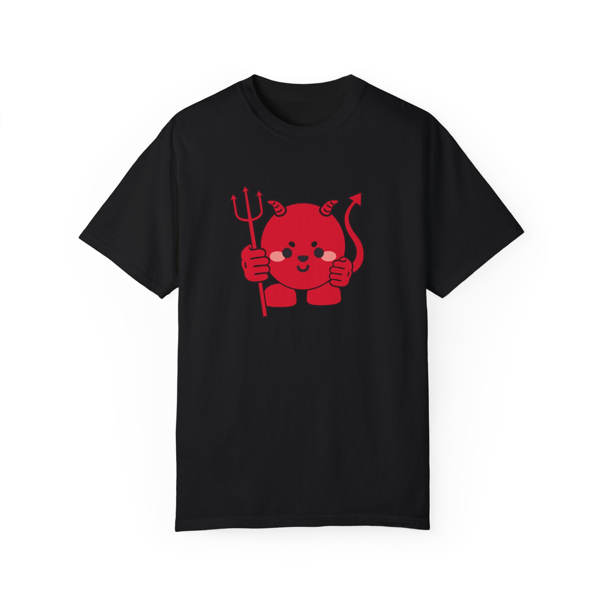 Kawaii Devil Shirt, Cute Demon Garment-Dyed T-shirt, Pastel Grunge Top, Harajuku Inspired Clothing