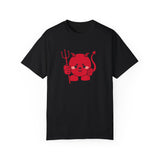 Kawaii Devil Shirt, Cute Demon Garment-Dyed T-shirt, Pastel Grunge Top, Harajuku Inspired Clothing
