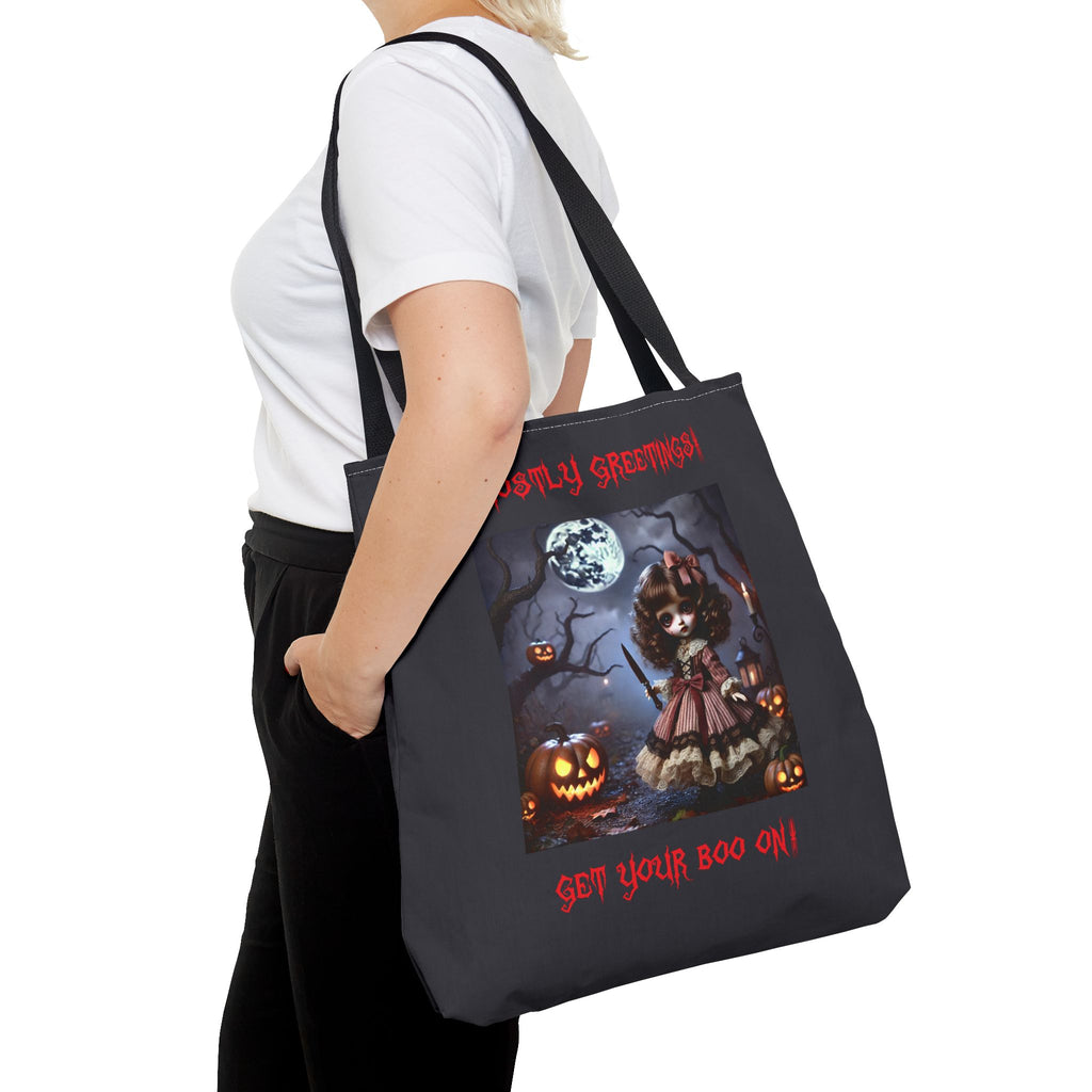 Halloween Doll With a Mix of Scary and Sweet Tote Bag
