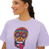 Sugar Skull Boxy Tee - Day of the Dead Women's Shirt