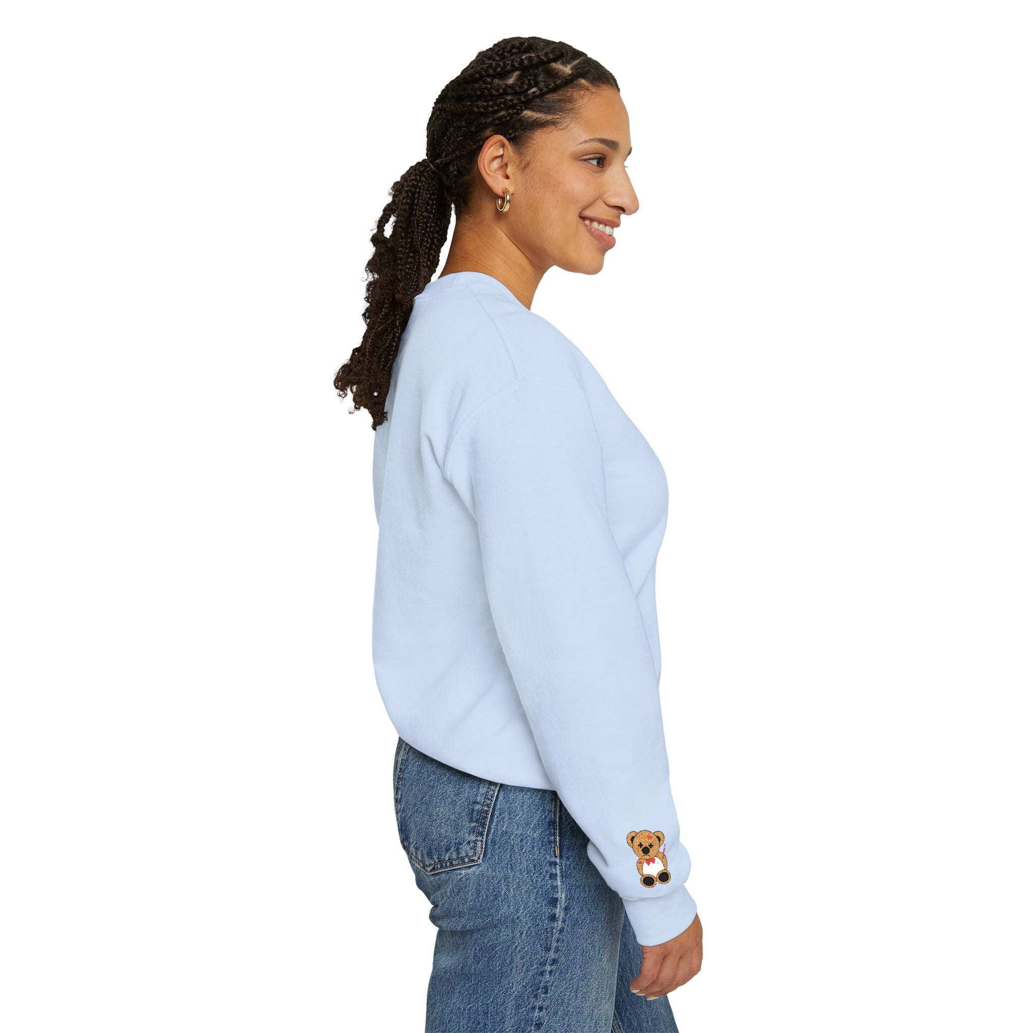 Embroidered Little Teddy Bear Crewneck Sweatshirt