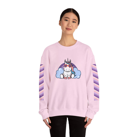 Unicorn with Rainbow Sweatshirt, Magical Crewneck Jumper for Adults, Colorful Sweater, Gift for Fantasy Lover, Festival Clothing, Cozy