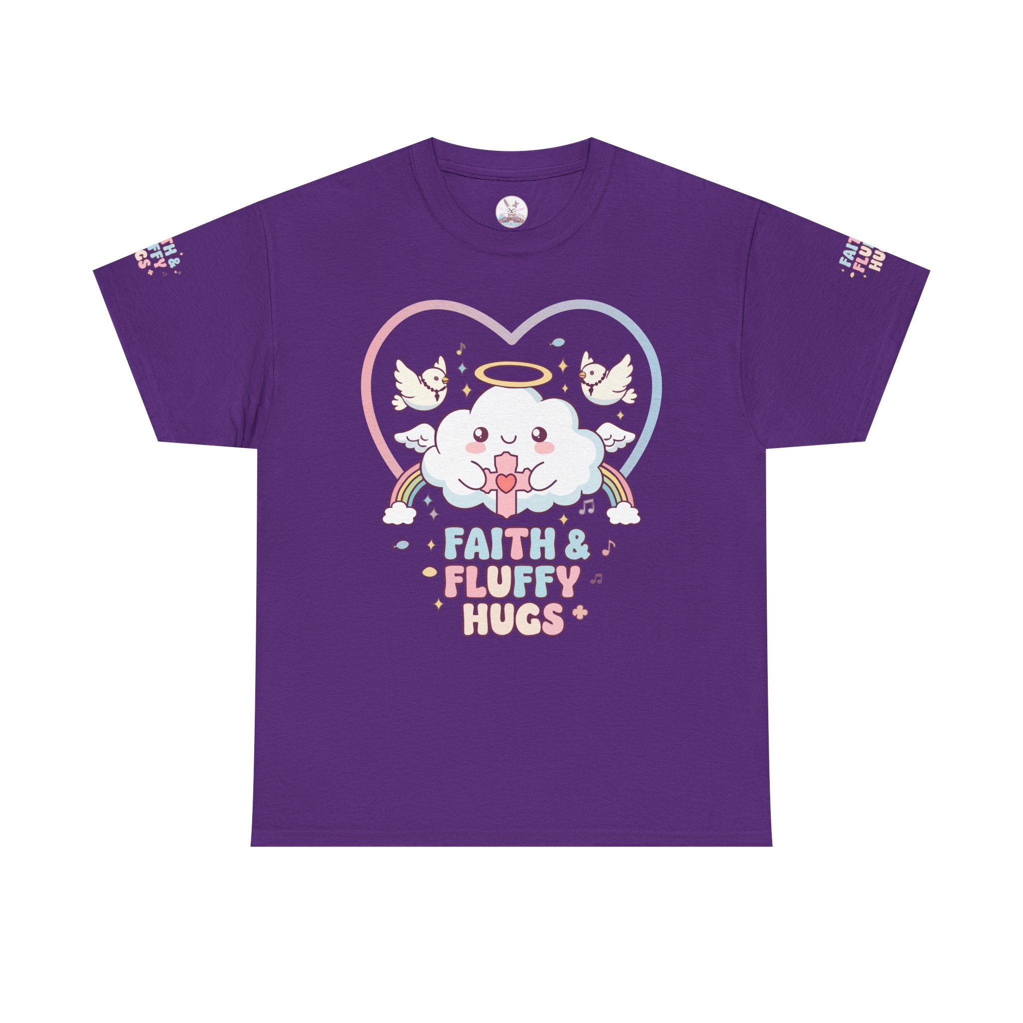 Kawaii Christian T-Shirt - Angel Cloud Rainbow Tee- Religious Graphic Top
