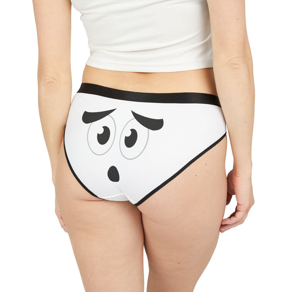 Impressed Face Panties, Funny Women's Underwear, Emoji Lingerie, Cute Intimates, Comfy Briefs for Her, Novelty Gift for Girlfriend