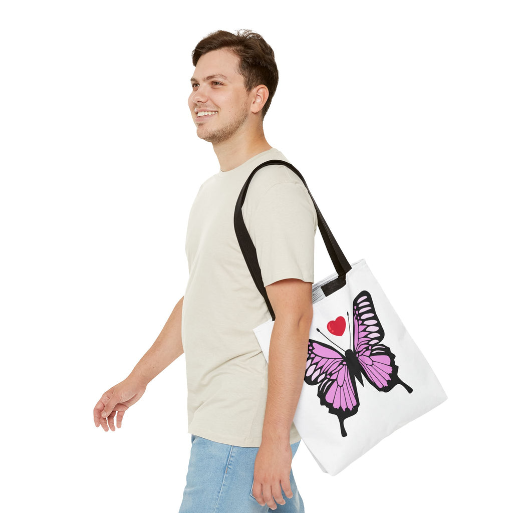 Pink Butterfly Tote Bag - Feminine Floral Design
