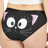 Kawaii Black Cat Face Women's Underwear — Cute Kitty Briefs