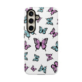 Butterfly Pattern White Background Tough Cases