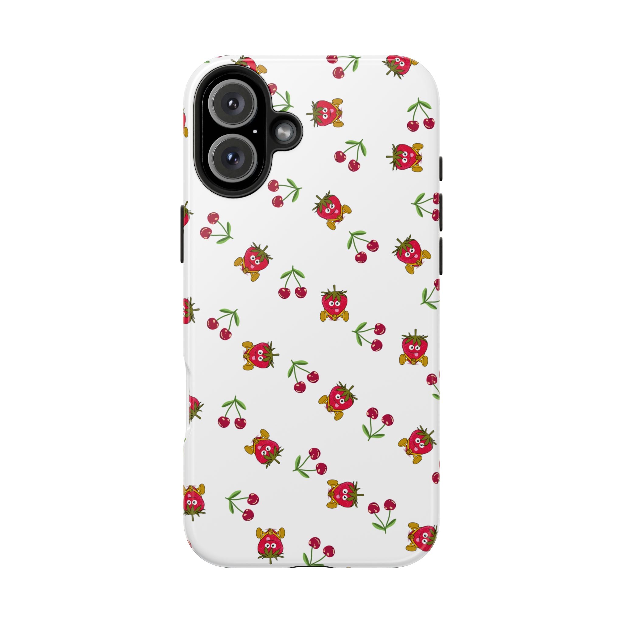 Fruit Patterned Phone Cases, Summer Fruits Phone Covers, Berry Print Tough Cases, Stylish Cell Phone Protectors, Red Fruits Phone