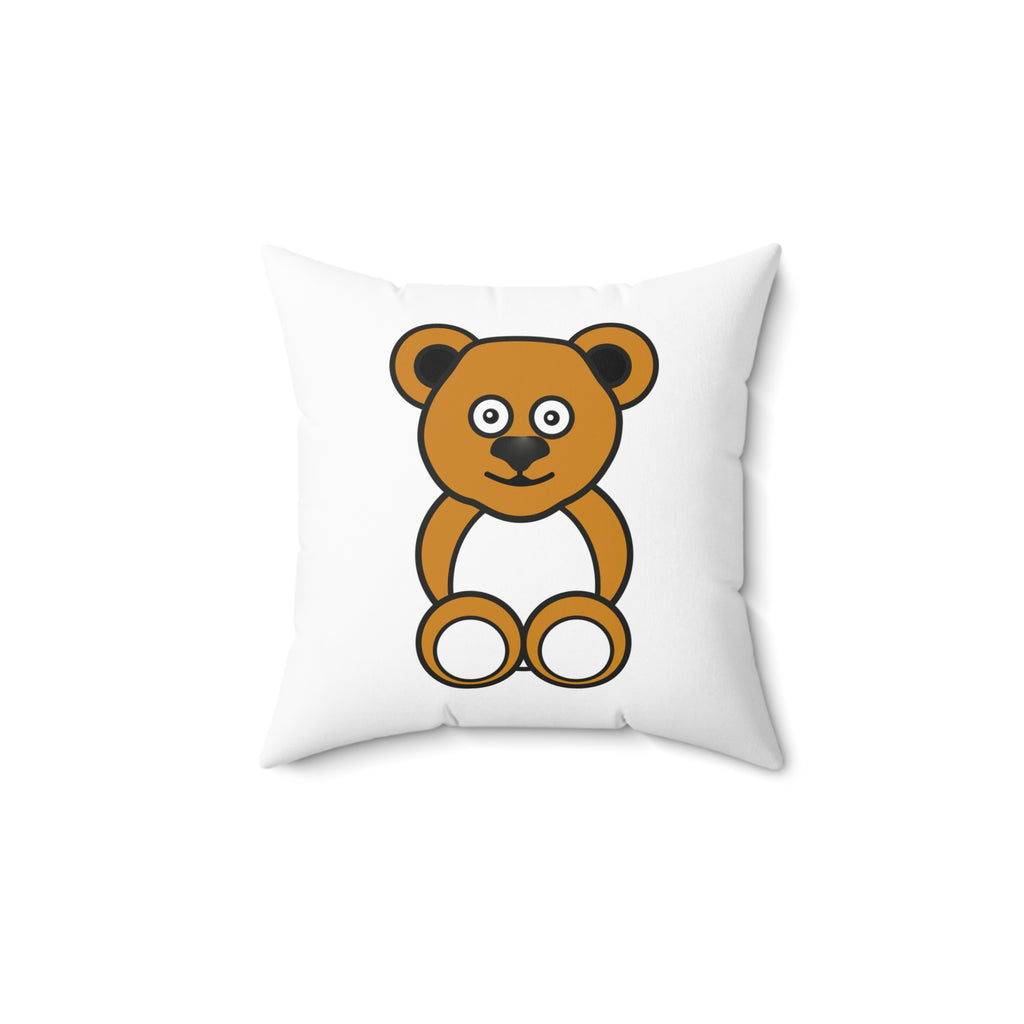 Cute Ochre Bear Spun Polyester Square Pillow