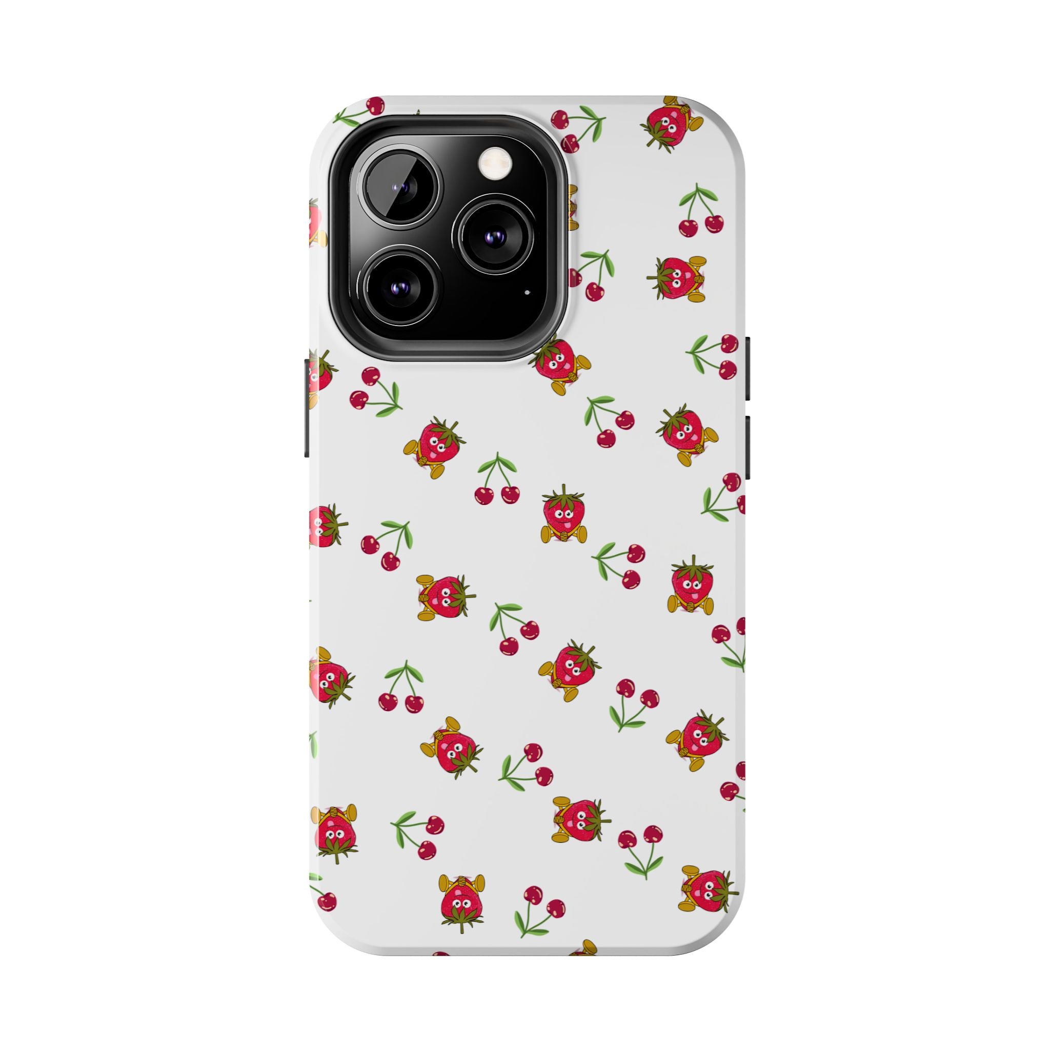 Fruit Patterned Phone Cases, Summer Fruits Phone Covers, Berry Print Tough Cases, Stylish Cell Phone Protectors, Red Fruits Phone