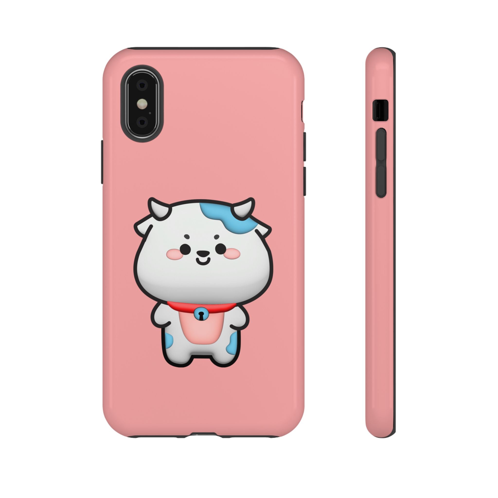 Kawaii Cow Tough Cases - Cute Animal Phone Cover for iPhone Galaxy Pixel, Cow Lover Gift, Animal Print Phone Case, Protective Smartphone