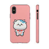 Kawaii Cow Tough Cases - Cute Animal Phone Cover for iPhone Galaxy Pixel, Cow Lover Gift, Animal Print Phone Case, Protective Smartphone