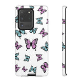 Butterfly Pattern White Background Tough Cases