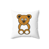 Cute Ochre Bear Spun Polyester Square Pillow