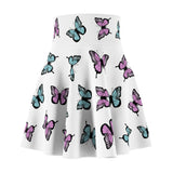 Butterflies Skater Skirt, Women's Fashion, A-Line Skirt, Flowy Butterfly Print, Summer Clothing, Cute Girly Skirt