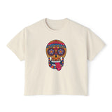 Sugar Skull Boxy Tee - Day of the Dead Women's Shirt