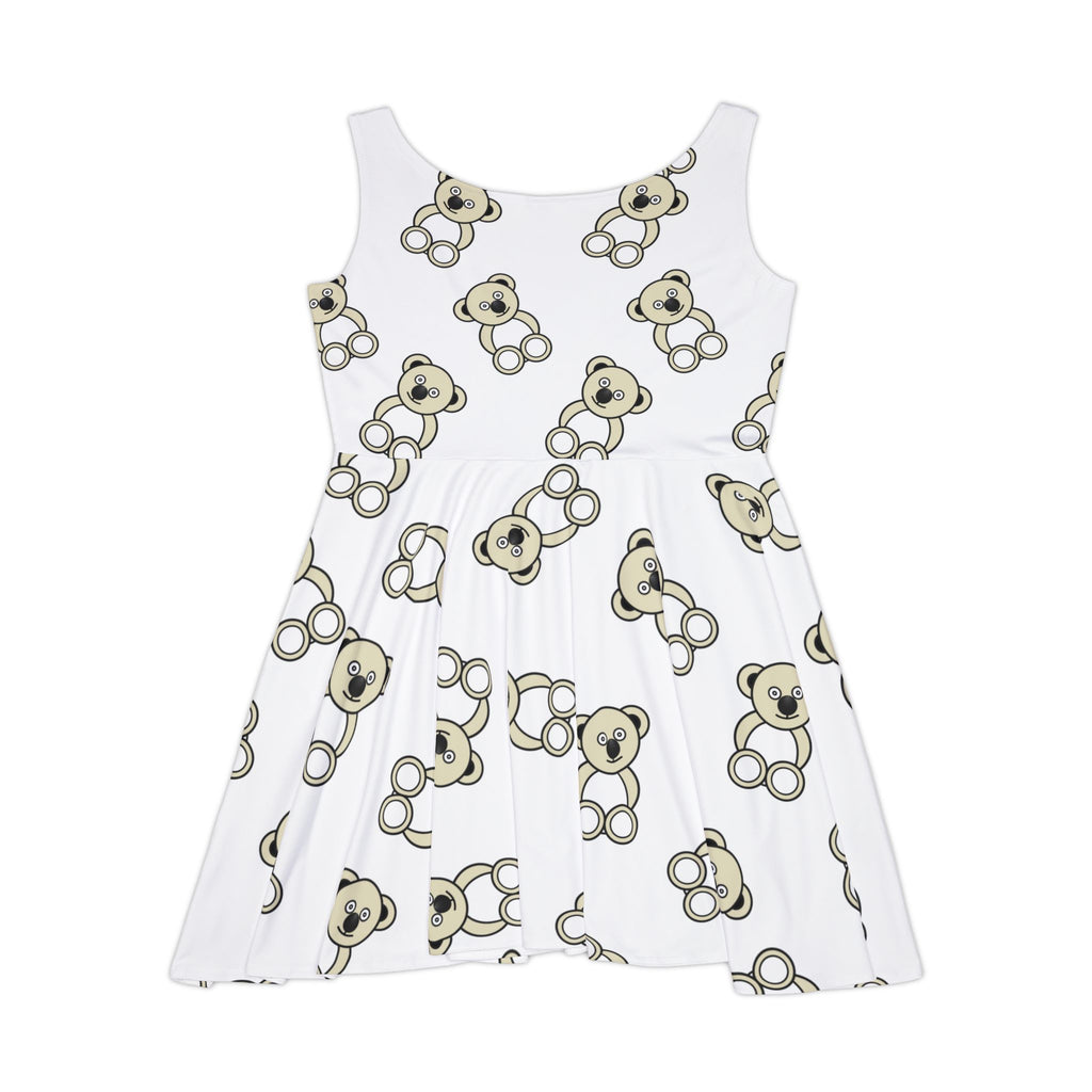 Cute Bear Skater Dress, Animal Lover Outfit, Women's A-Line Dress, Adorable Bear Print, Casual Summer Dress