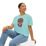 Sugar Skull Boxy Tee - Day of the Dead Women's Shirt