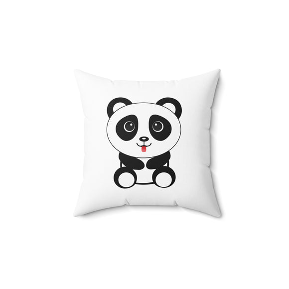 Kawaii Panda Spun Polyester Square Pillow