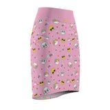 Cool Cats Pattern Pink Women's Pencil Skirt