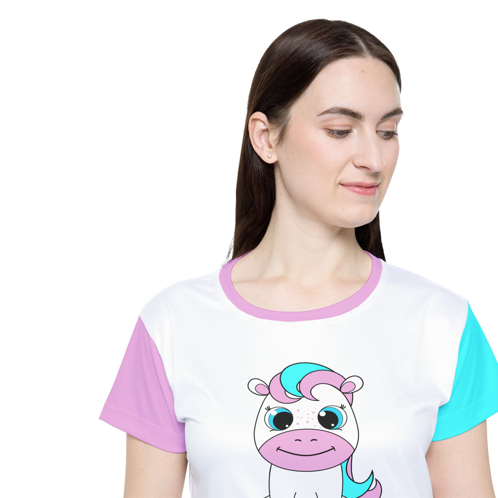 Women's Sports Jersey - Kawaii Pony Cute Workout Shirt Athletic Tee Gym Top Exercise Clothing Fitness Apparel