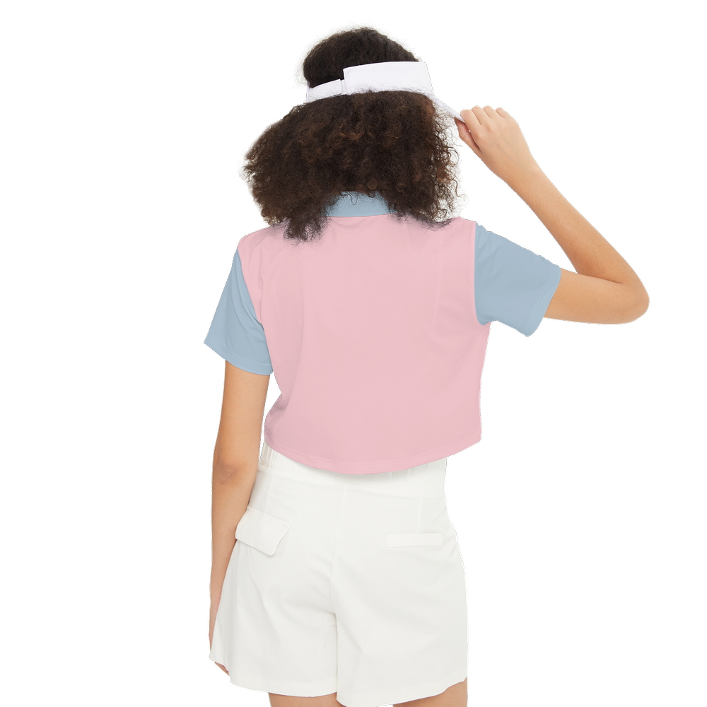 Cute Koala bear Short-Sleeve Crop Polo Shirt-Heavyweight 225g