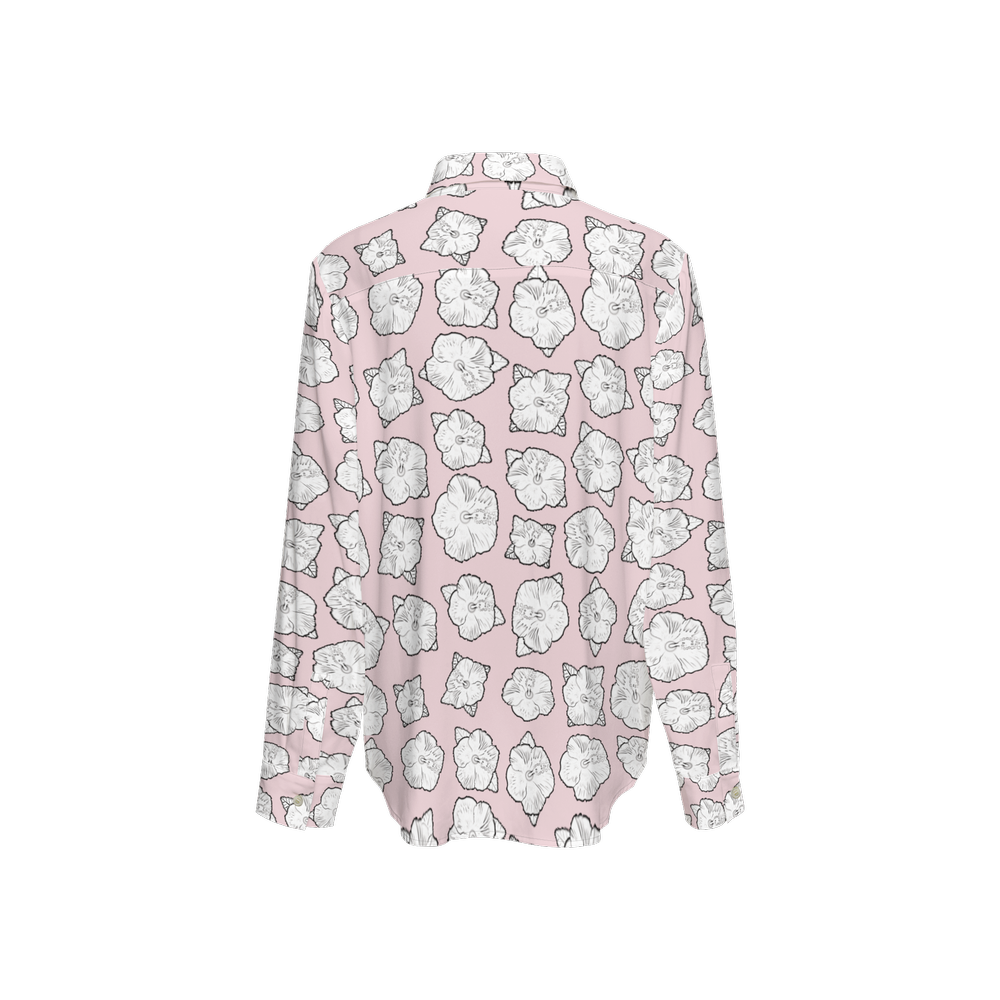 Elegant Poppy Pink Women’s Button-Up Shirt – Silky Touch, Eco-Friendly Fabric
