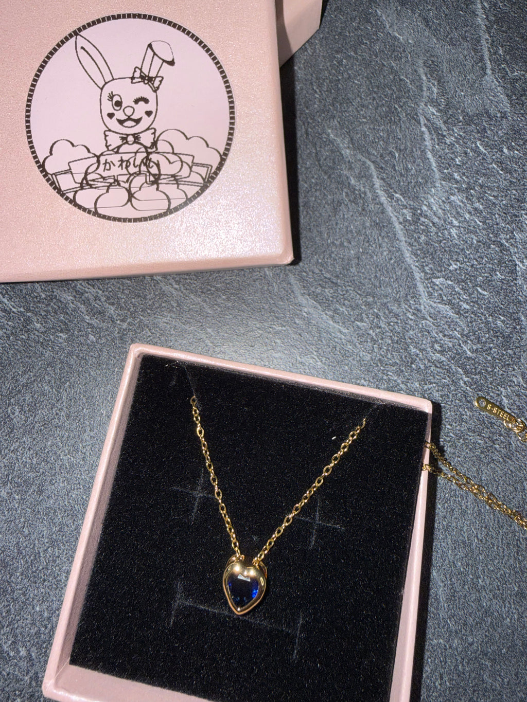 Gold-Tone Heart Pendant Necklace – Cute Stainless Steel Style Jewelry