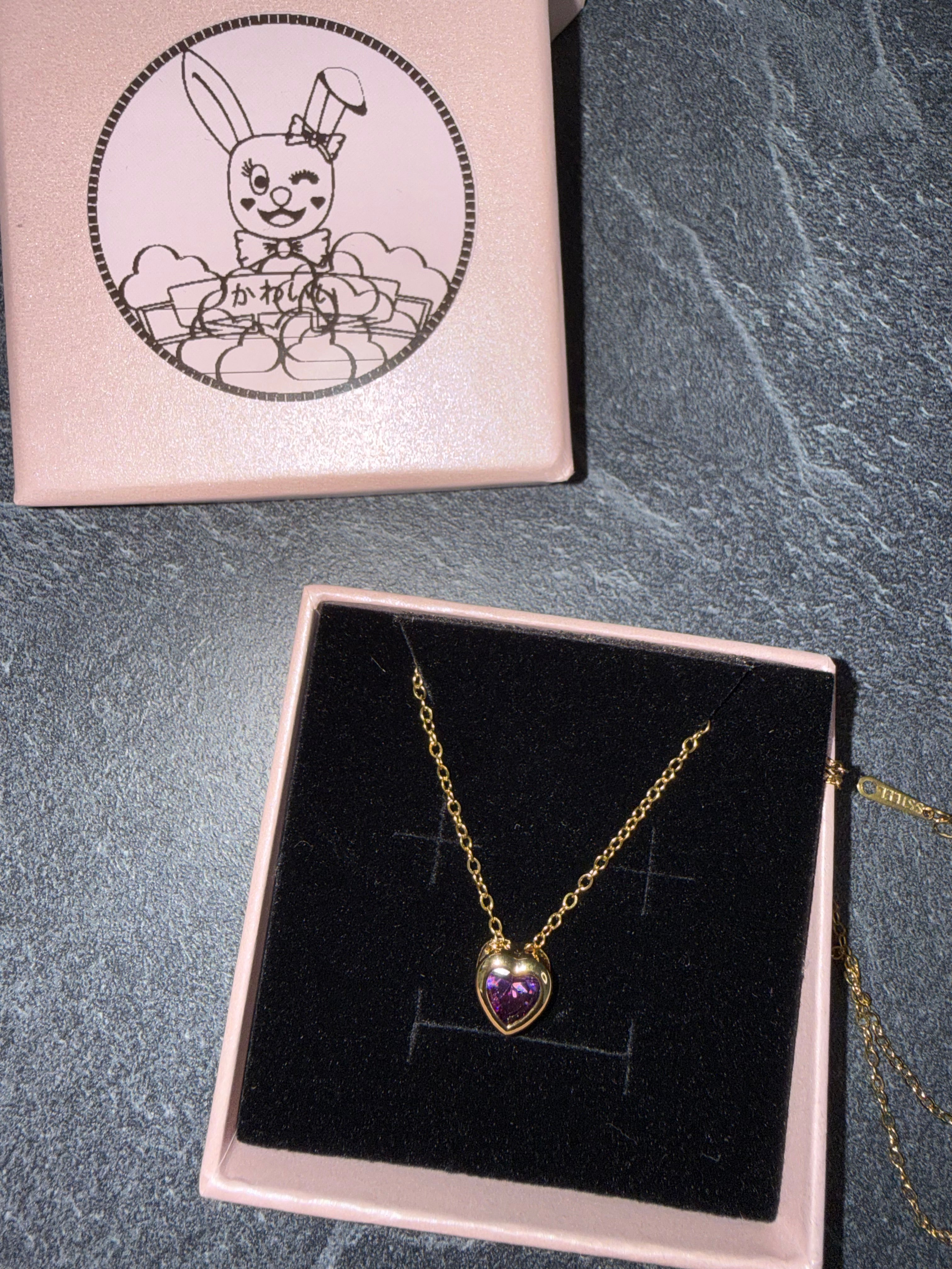 Gold-Tone Heart Pendant Necklace – Cute Stainless Steel Style Jewelry