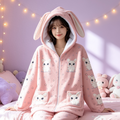 Kawaii Bunny Ear Hoodie | Cute Pink Fleece Jacket