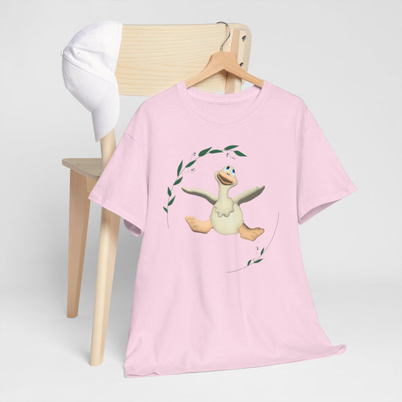 Funny Crazy Duck Unisex Heavy Cotton Tee, Novelty Shirt, Graphic Tee, Gift for Animal Lovers, Quirky Duck Design