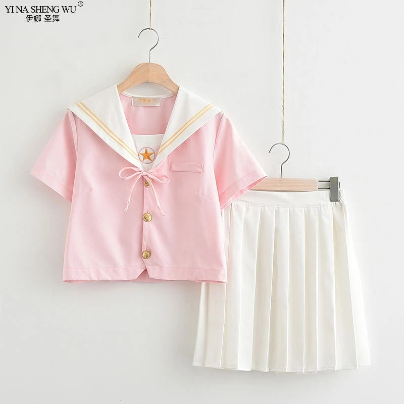 New Sakura Light Pink Japanese School Uniform Schoolgirl Sailor Suit S –  Kawaii Heaven