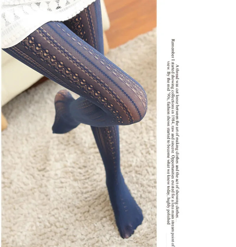 Sweet Lolita Stripe Nylon Stockings Women Sexy Thin Pantyhose Fishnet Stockings High Tights Dress