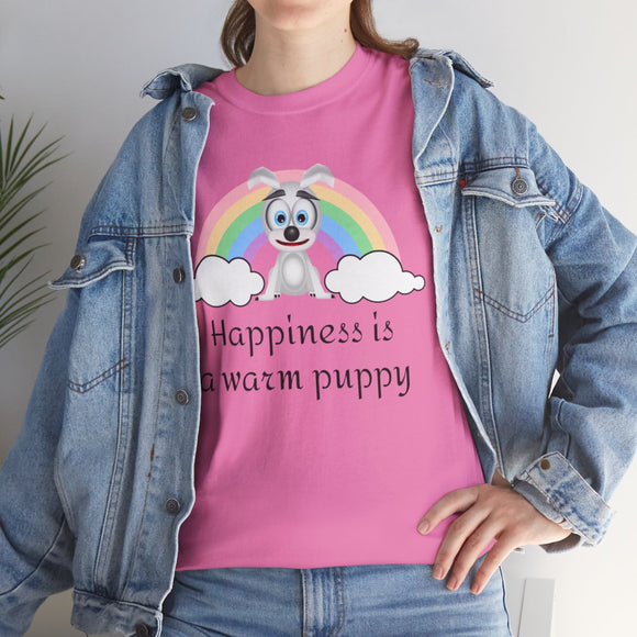 Happiness is a warm puppy T-Shirt, Dog lover gift, Graphic Tee, Animal lover shirt, Cute pet owner present