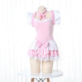 Cute Pink Lolita Maid Dress Set | Kawaii Japanese Cosplay Outfit with Ruffles & Apron