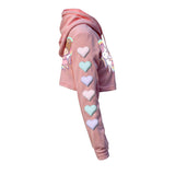 Kawaii Heaven Cute Unicorn and Girl Cropped Hoodie - Pastel Women's Fleece Hoodie