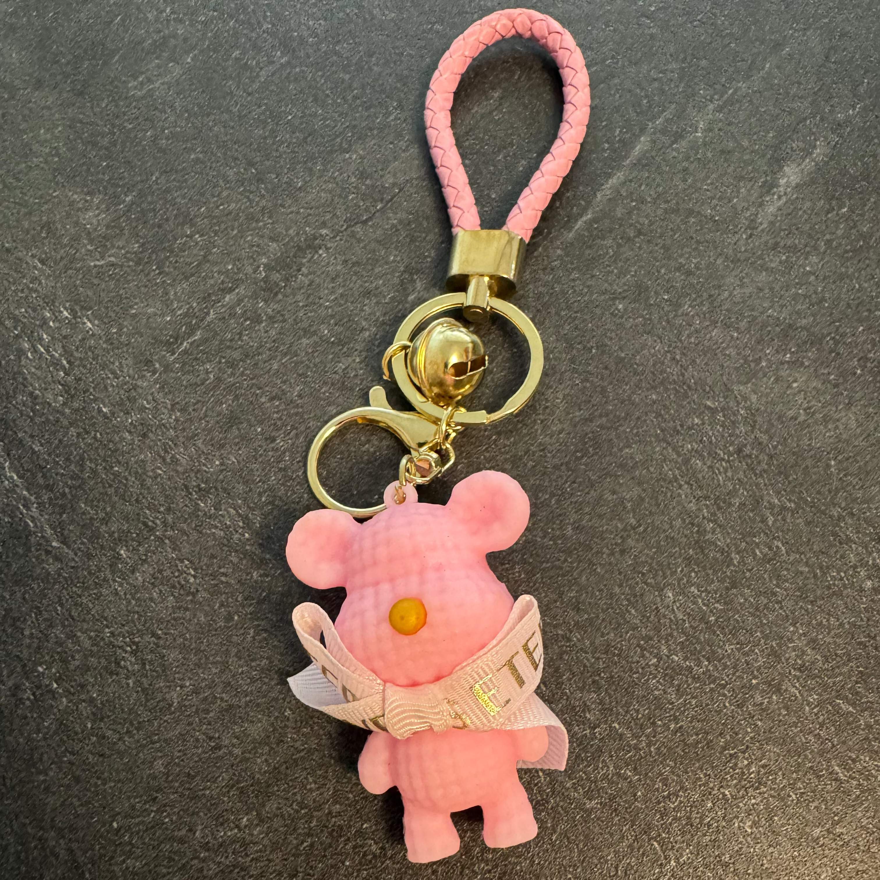 Cute Bow Teddy Bear Keychain – Kawaii Bag Charm