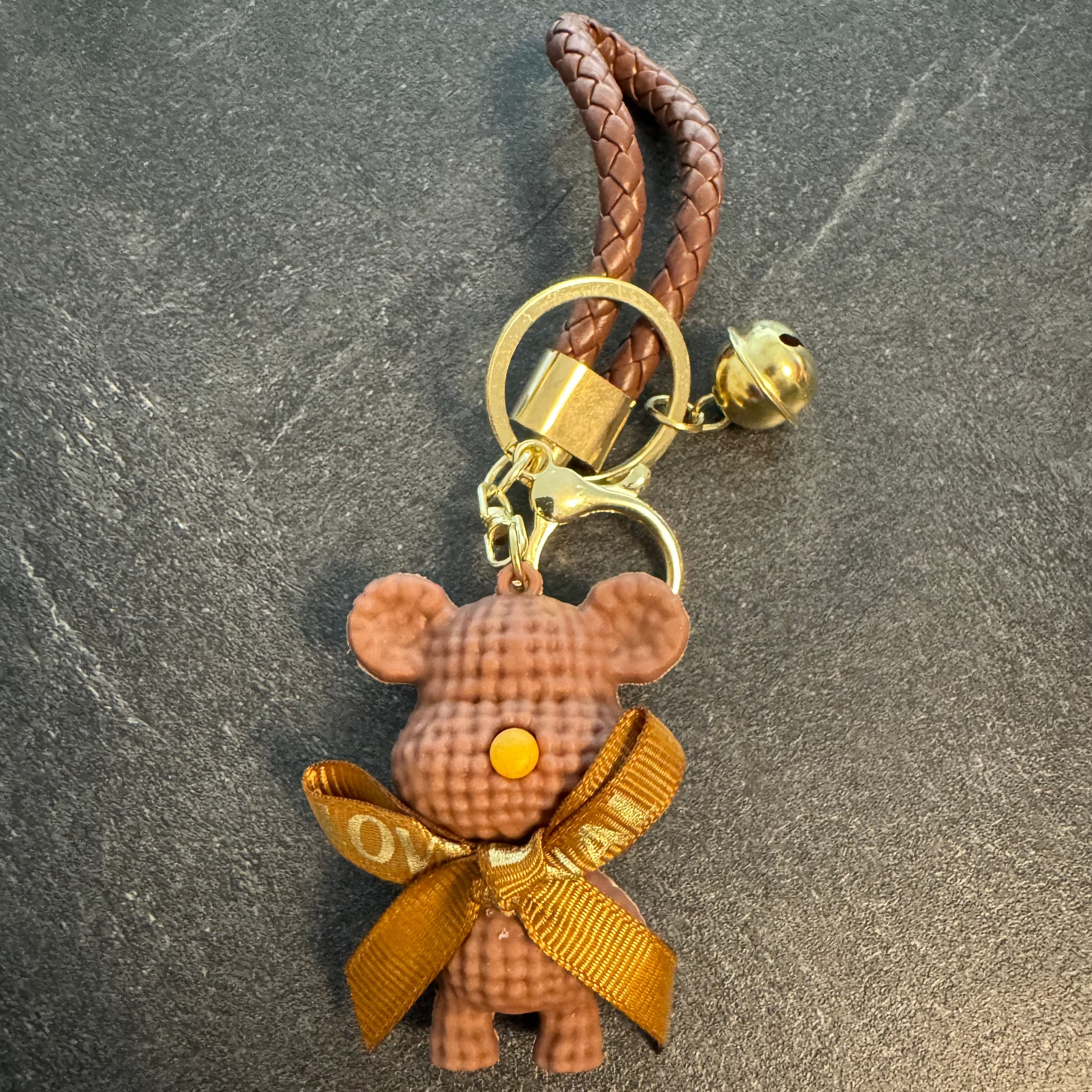 Cute Bow Teddy Bear Keychain – Kawaii Bag Charm